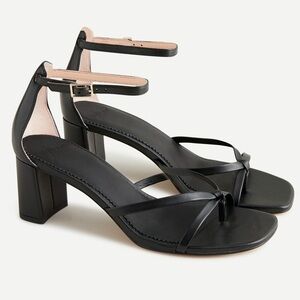 J. Crew Black Strappy Leather Sandals 8.5